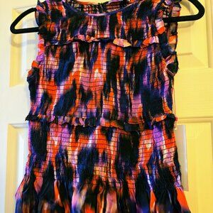 Parker Rashida Silk Blend Peplum Sleeveless Top